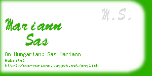 mariann sas business card